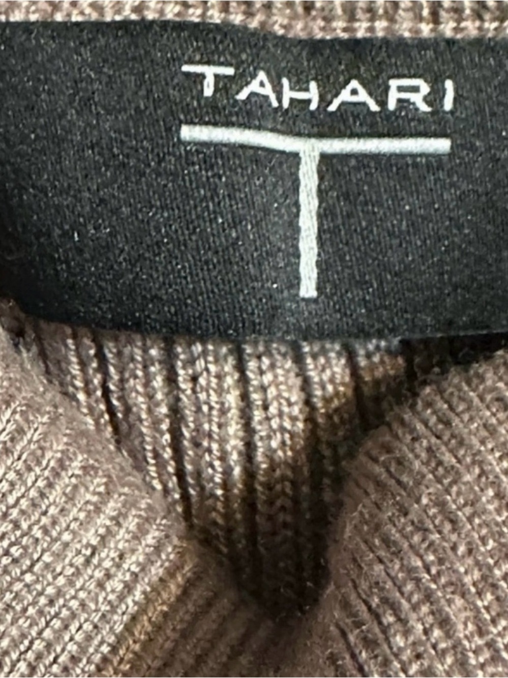 Tahari Mock Neck Sweater in Cocoa - Picture 6 of 8